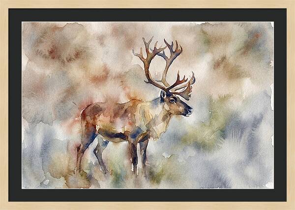 Majestic Reindeer In Watercolor