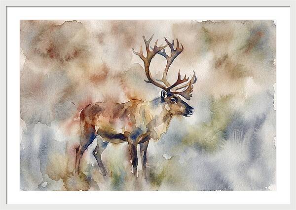Majestic Reindeer In Watercolor