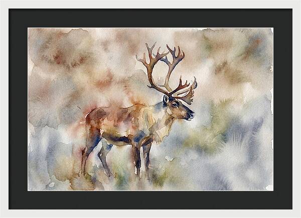 Majestic Reindeer In Watercolor