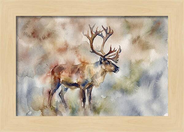Majestic Reindeer In Watercolor