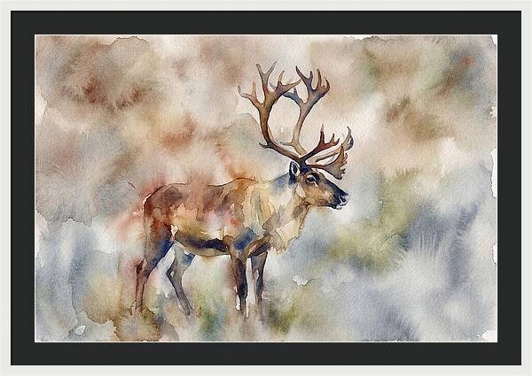 Majestic Reindeer In Watercolor