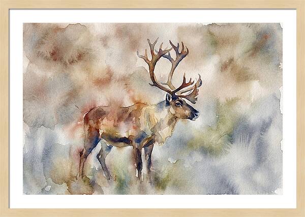 Majestic Reindeer In Watercolor