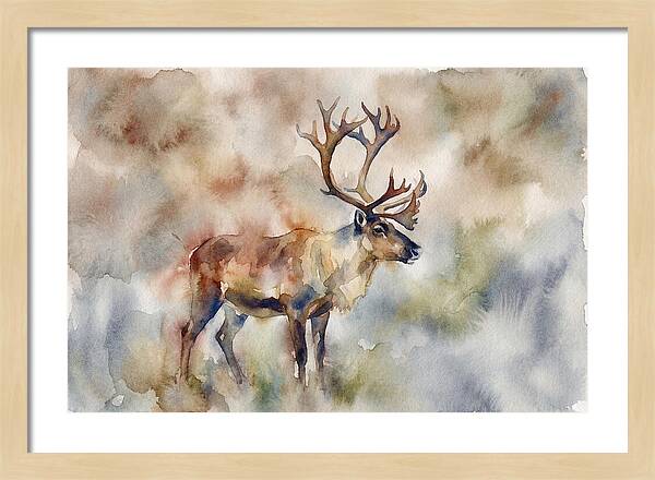 Majestic Reindeer In Watercolor