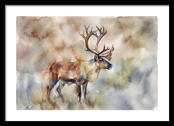 Majestic Reindeer In Watercolor