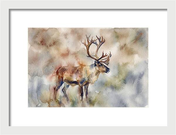 Majestic Reindeer In Watercolor