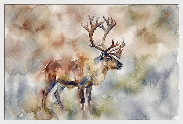 Majestic Reindeer In Watercolor