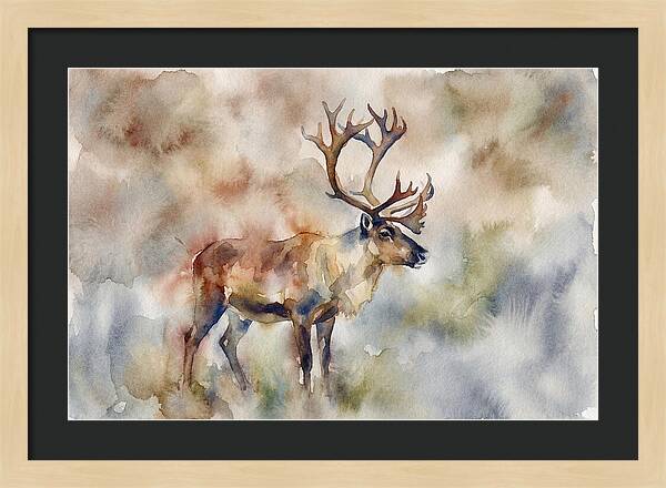 Majestic Reindeer In Watercolor