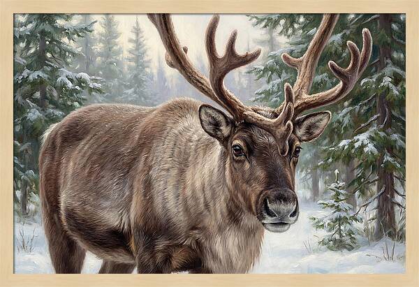 Majestic Reindeer In Winter