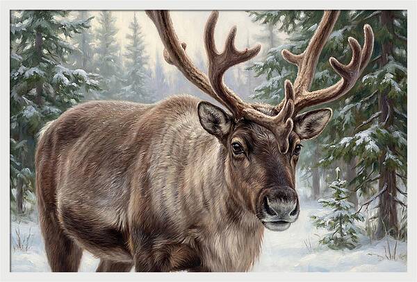 Majestic Reindeer In Winter