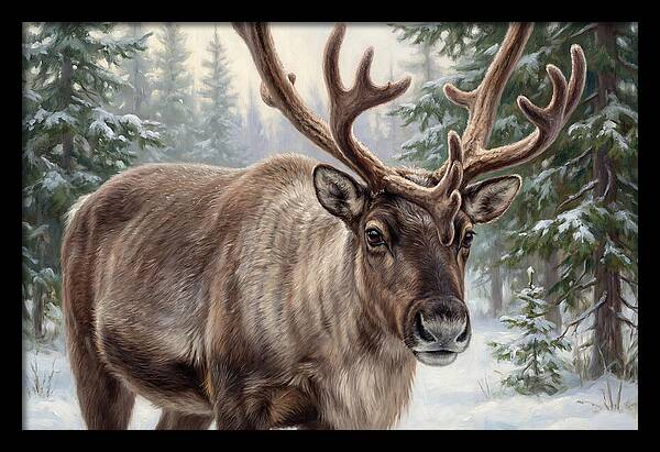 Majestic Reindeer In Winter