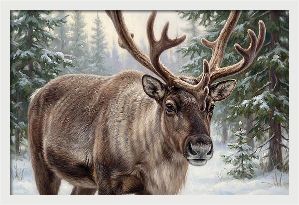 Majestic Reindeer In Winter