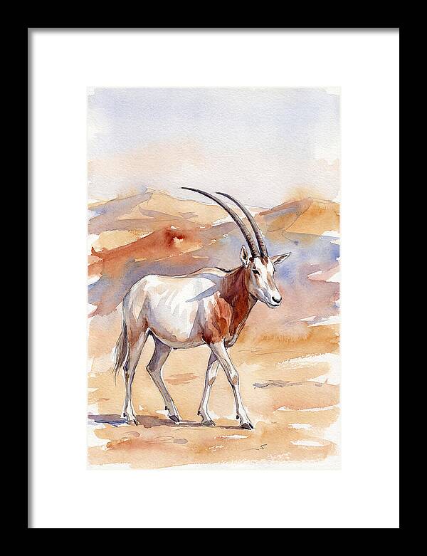 Majestic Scimitar Oryx In Arid Terrain