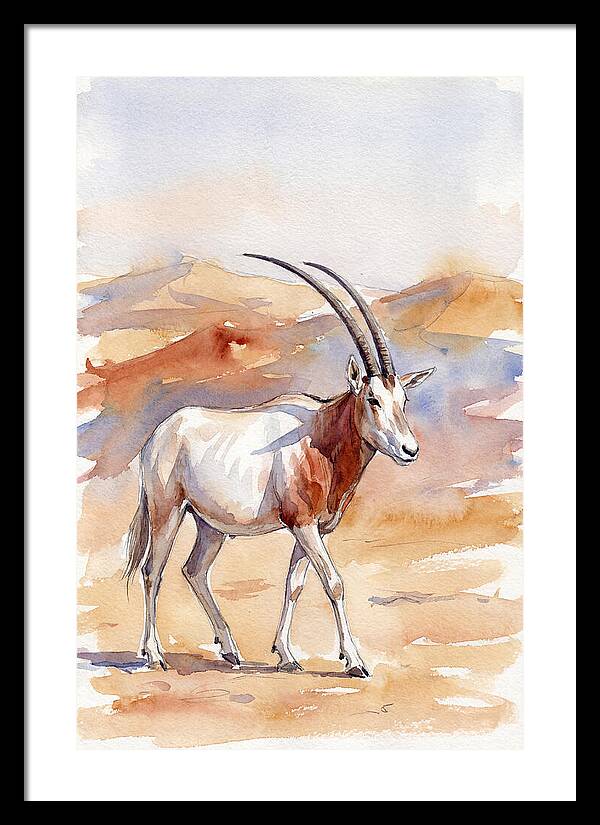 Majestic Scimitar Oryx In Arid Terrain