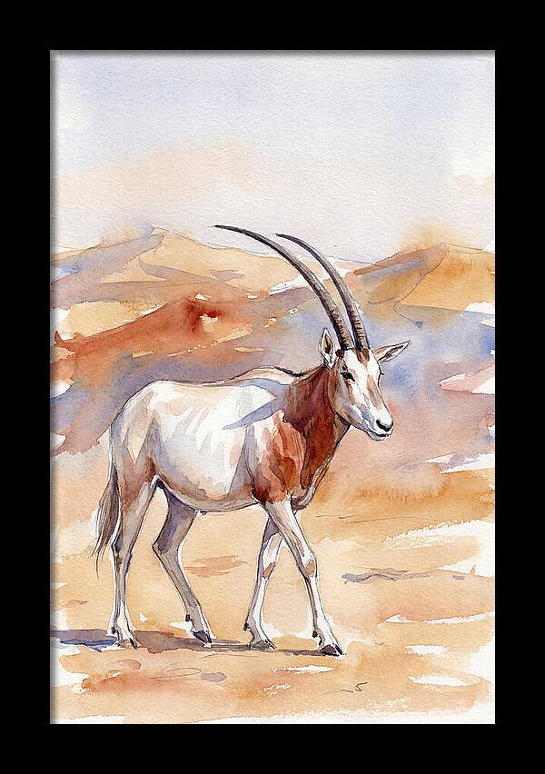 Majestic Scimitar Oryx In Arid Terrain