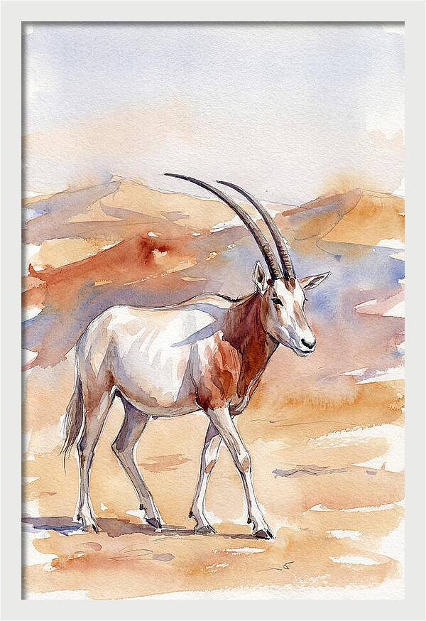 Majestic Scimitar Oryx In Arid Terrain