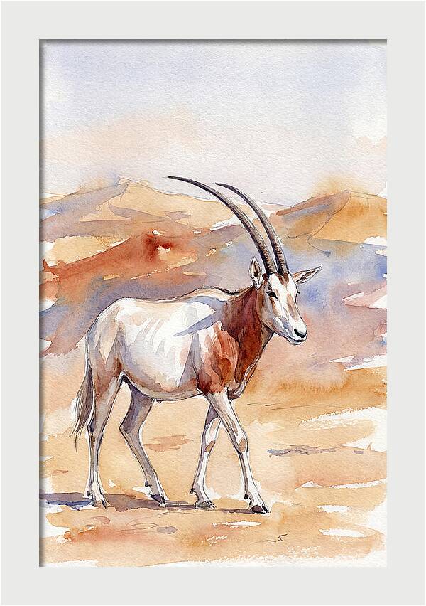 Majestic Scimitar Oryx In Arid Terrain