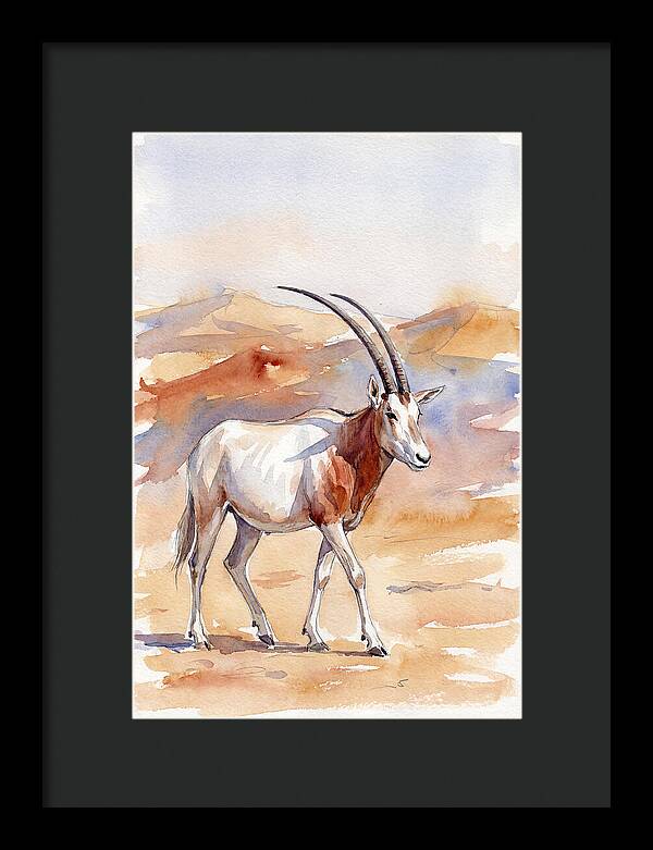 Majestic Scimitar Oryx In Arid Terrain