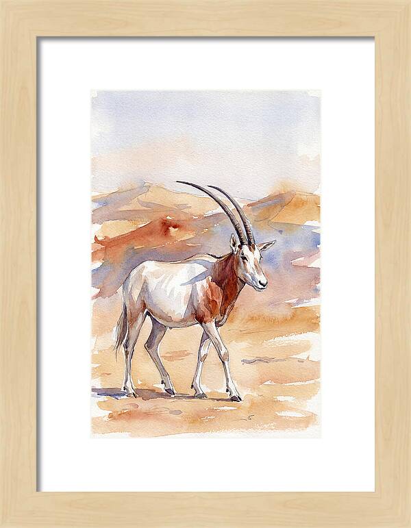 Majestic Scimitar Oryx In Arid Terrain