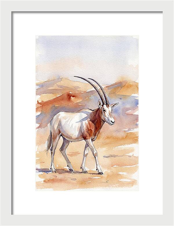 Majestic Scimitar Oryx In Arid Terrain