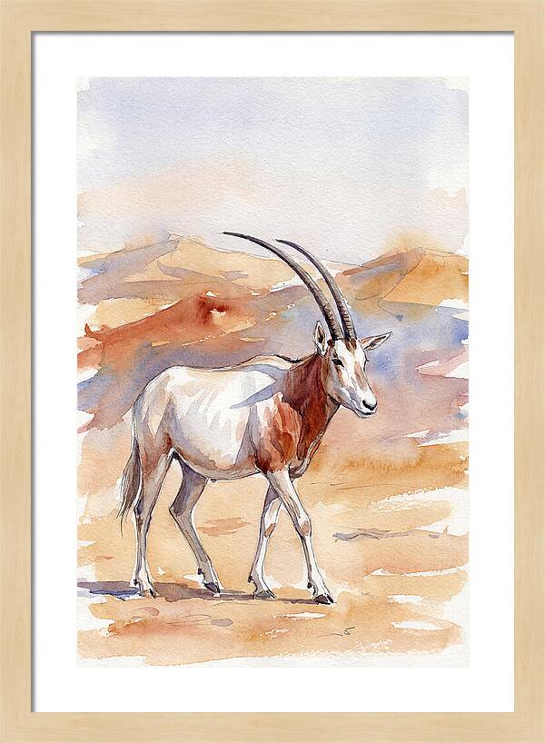 Majestic Scimitar Oryx In Arid Terrain