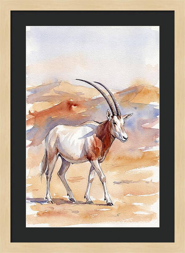 Majestic Scimitar Oryx In Arid Terrain