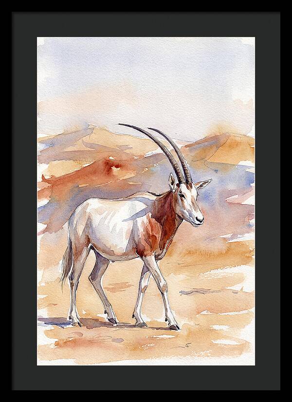 Majestic Scimitar Oryx In Arid Terrain