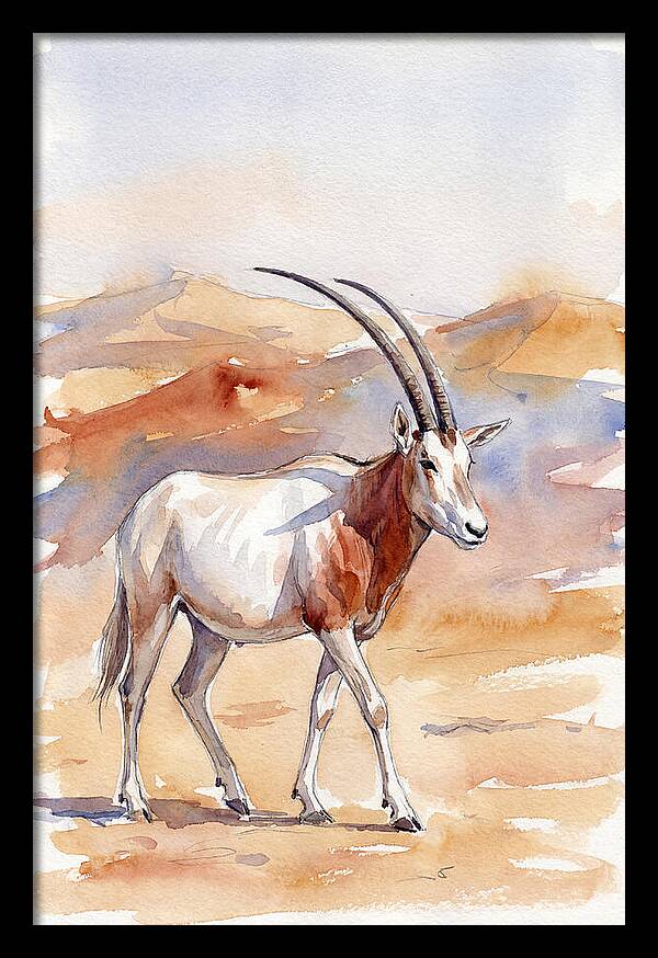 Majestic Scimitar Oryx In Arid Terrain