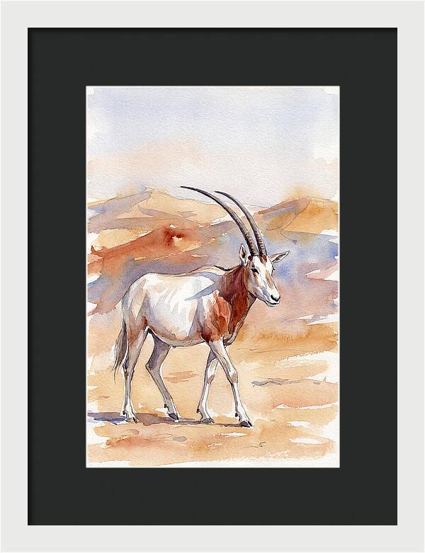 Majestic Scimitar Oryx In Arid Terrain