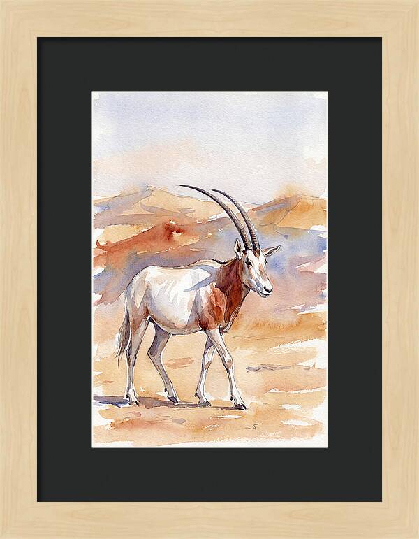 Majestic Scimitar Oryx In Arid Terrain