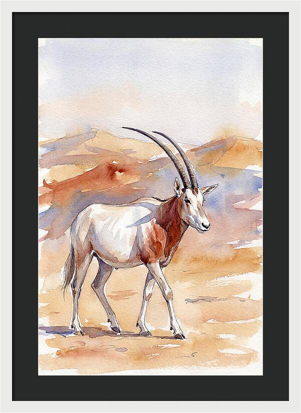 Majestic Scimitar Oryx In Arid Terrain