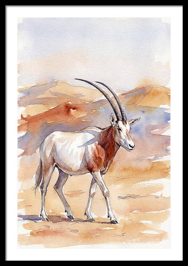 Majestic Scimitar Oryx In Arid Terrain
