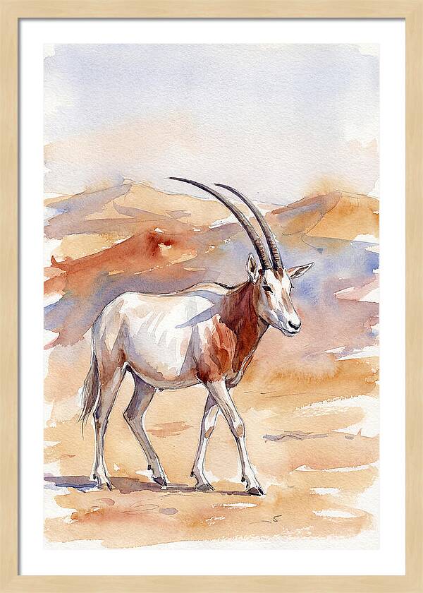 Majestic Scimitar Oryx In Arid Terrain