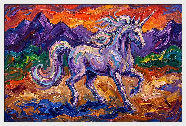 Majestic Unicorn In Expressionist Style