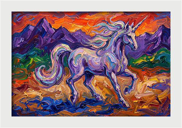 Majestic Unicorn In Expressionist Style