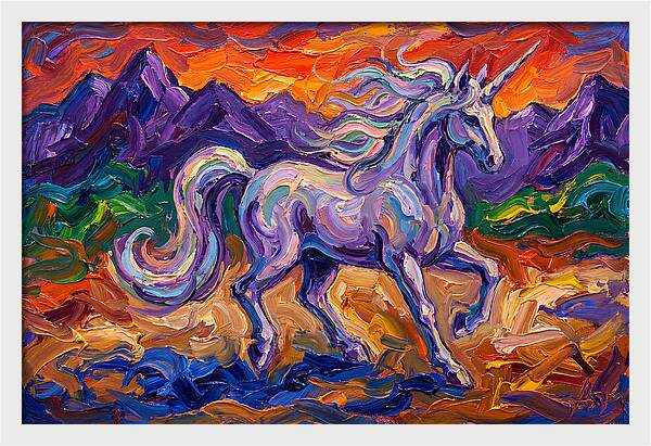 Majestic Unicorn In Expressionist Style