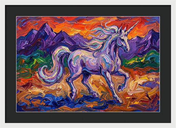 Majestic Unicorn In Expressionist Style