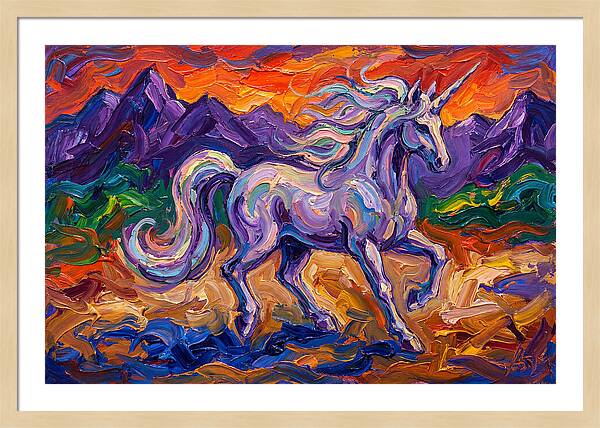 Majestic Unicorn In Expressionist Style