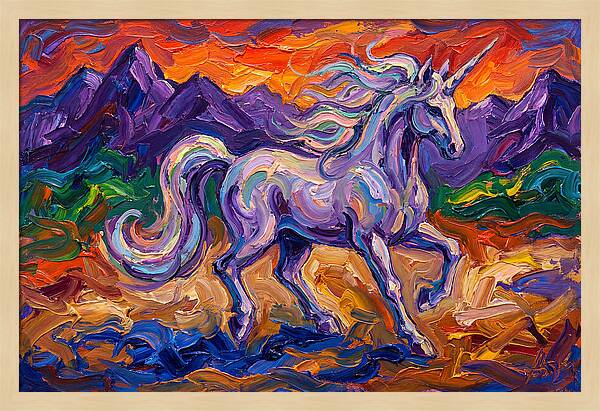 Majestic Unicorn In Expressionist Style