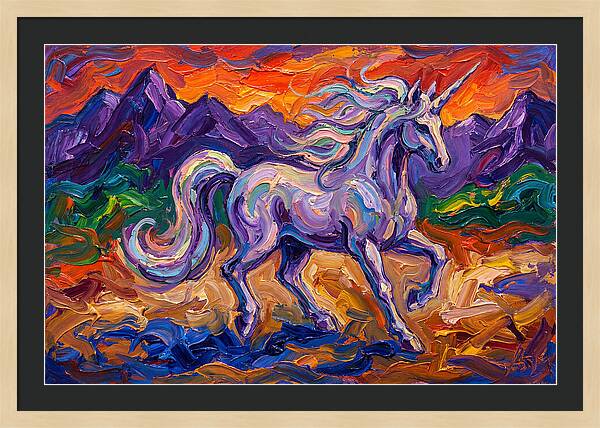Majestic Unicorn In Expressionist Style