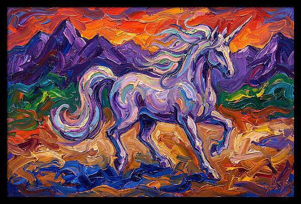Majestic Unicorn In Expressionist Style