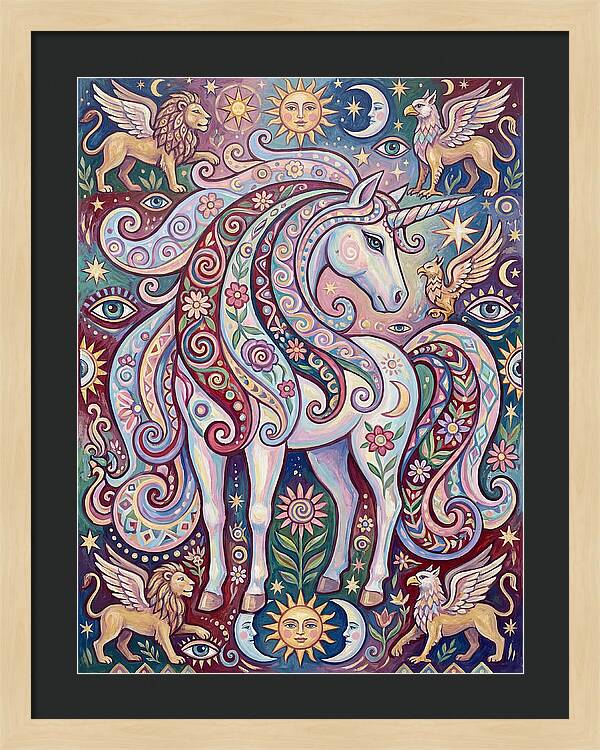 Majestic Unicorn In Fantasy Realm