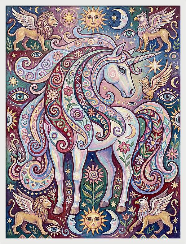 Majestic Unicorn In Fantasy Realm