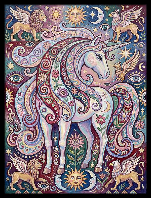 Majestic Unicorn In Fantasy Realm