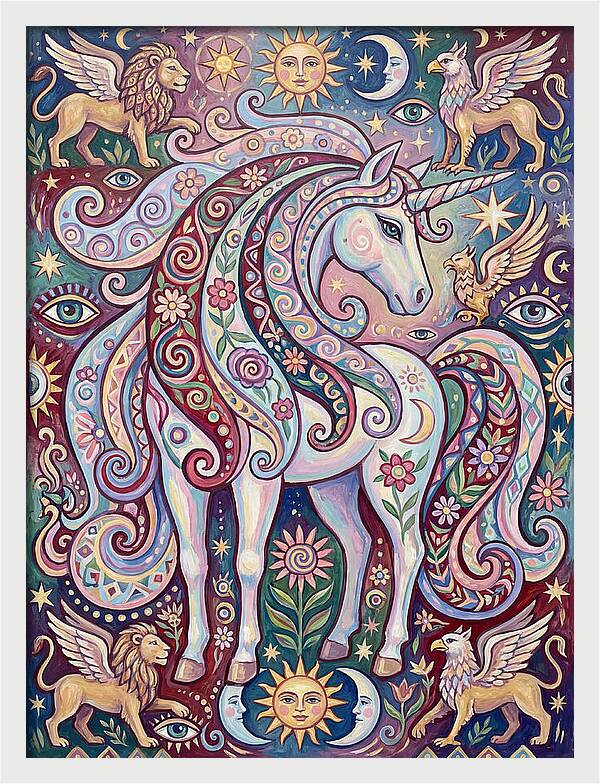 Majestic Unicorn In Fantasy Realm