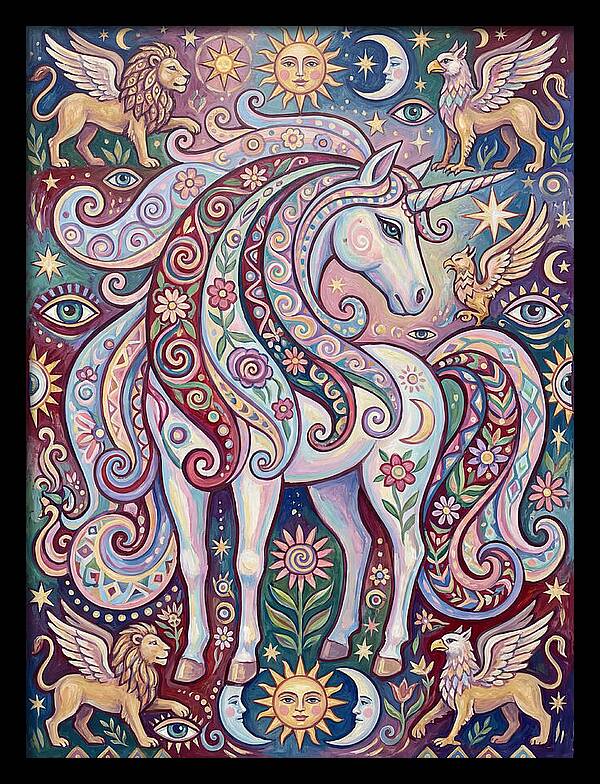 Majestic Unicorn In Fantasy Realm