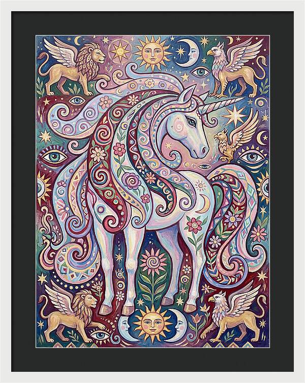 Majestic Unicorn In Fantasy Realm