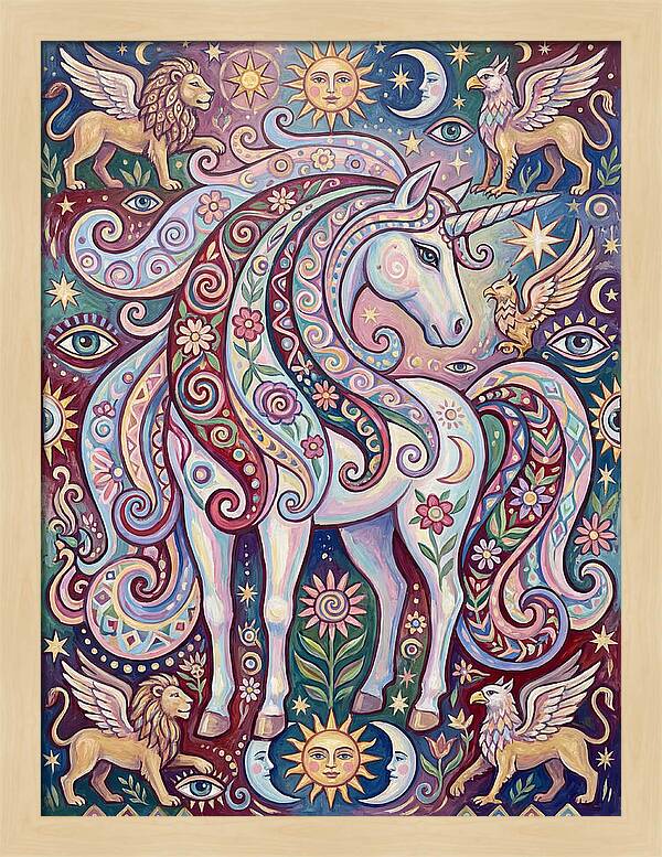 Majestic Unicorn In Fantasy Realm