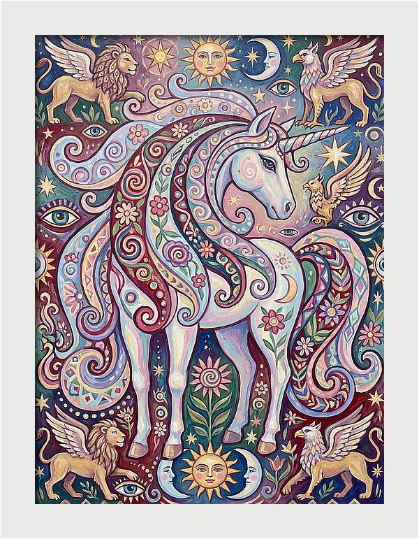 Majestic Unicorn In Fantasy Realm