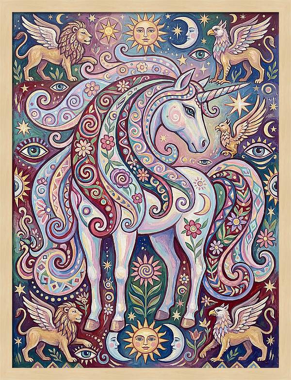 Majestic Unicorn In Fantasy Realm