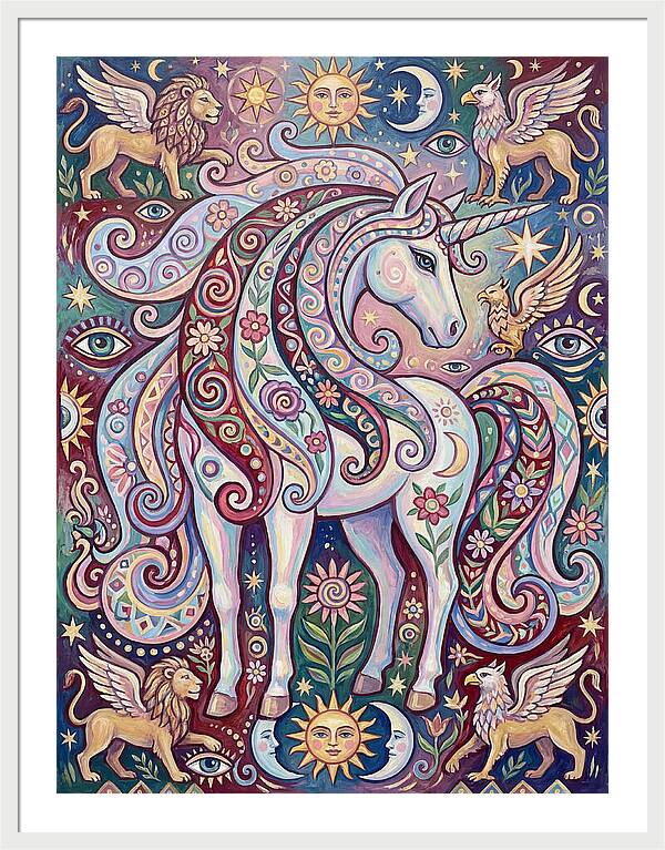 Majestic Unicorn In Fantasy Realm